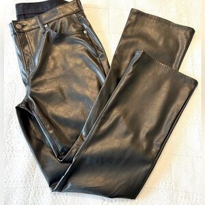 GAP Vegan Leather Pants Black Mid Rise Baby Boot Cut Women's Size 31 12R